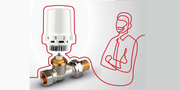 Testa termostatica Thera-6 e valvole V2000SX Resideo - Honeywell Home - Controllo del flusso continuo.